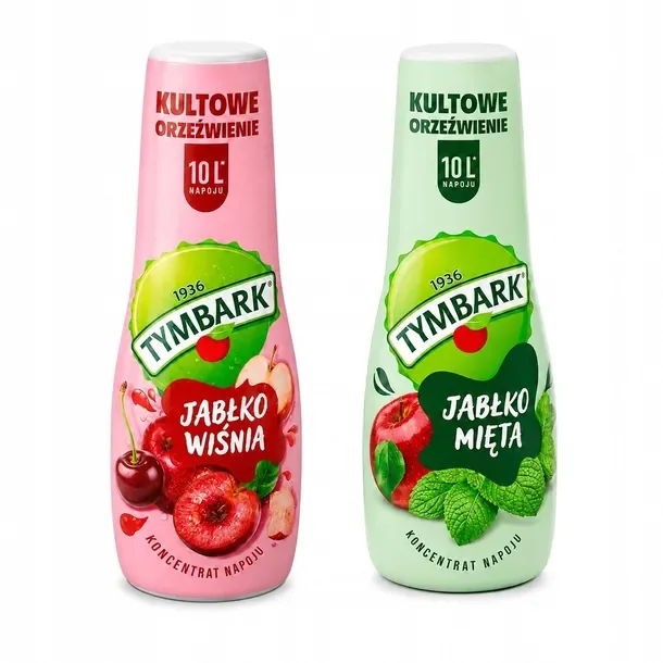 Syrop koncentrat do saturatora wody napój Tymbark Jabłko Mięta + Wiśnia MIX