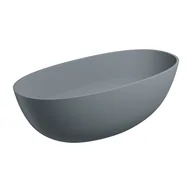 Wanny - Omnires Shell M+ Wanna wolnostojąca 160x75 cm ash grey + syfon z korkiem klik-klak SHELLWWAG - miniaturka - grafika 1