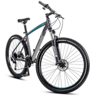 Rowery - Rower górski MTB ROMET Rambler R7.4 C U18 27.5 cala Grafitowo-srebrno-turkusowy - miniaturka - grafika 1