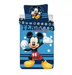 Jerry Fabrics Pościel bawełniana 140x200 Myszka Miki Mickey Team poszewka 70x90 - Pościel dla dzieci - miniaturka - grafika 1