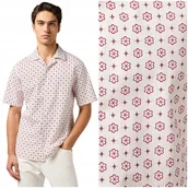 Koszule męskie - Wrangler RESORT SHIRT White Geo koszula bawełniana męska krótki rękaw L - miniaturka - grafika 1