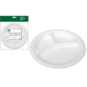 Naczynia i sztućce jednorazowe - Talerz trójdzielny z masy celulozowej 26 cm 6 sztuk Green for Tomorrow - miniaturka - grafika 1