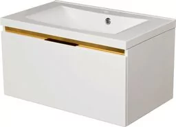 Szafka łazienkowa biała 80cm DIAMOND GOLD z umywalką - Szafki łazienkowe - miniaturka - grafika 1
