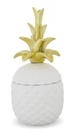 Figurki dekoracyjne - MAX-LAND FIGURKA POJEMNIK ANANAS BIAŁY ZŁOTY 25x12,5 - miniaturka - grafika 1