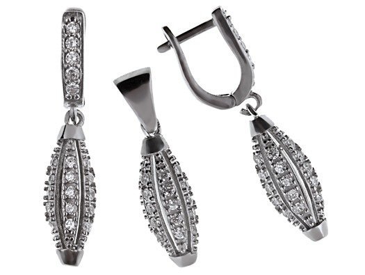 Komplet Rodowany Cyrkonia fz328 -7,2g.