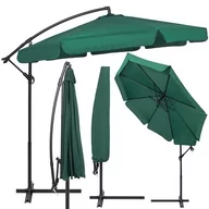 Parasole ogrodowe - Parasol tarasowy z regulacją kąta nachylenia 350 cm na wysięgniku do ogrodu, na balkon, zielony - miniaturka - grafika 1