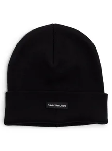 Calvin Klein Jeans Czapka męska Mężczyźni Bawełna czarny jednolity, ONE SIZE - Czapki męskie - miniaturka - grafika 1