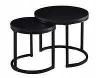 Ławy i stoliki kawowe - Ława Stolik Kawowy Skandynawska Czarna Okragła do Salonu Furnitex - miniaturka - grafika 1