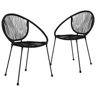 Fotele i krzesła ogrodowe - vidaXL Krzesła ogrodowe, 2 szt., rattan PVC, czarne - miniaturka - grafika 1