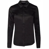 Koszule damskie - Guess koszula damska długi rękaw logo czarny LS CATE SHIRT rozmiar S - miniaturka - grafika 1