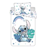 Pościel dla dzieci - Pościel 100x135 Lilo i Stitch tęczowe dziecko biała niebieska poszewka 40x60 - miniaturka - grafika 1