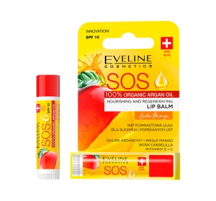 EVELINE SOS ARGAN OIL ODŻYWCZO-REGENERUJĄCY BALSAM DO UST SPF10 EXOTIC MANGO - Balsamy do ust - miniaturka - grafika 1