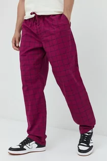 Spodnie męskie - Vans spodnie bawełniane męskie kolor fioletowy proste - grafika 1