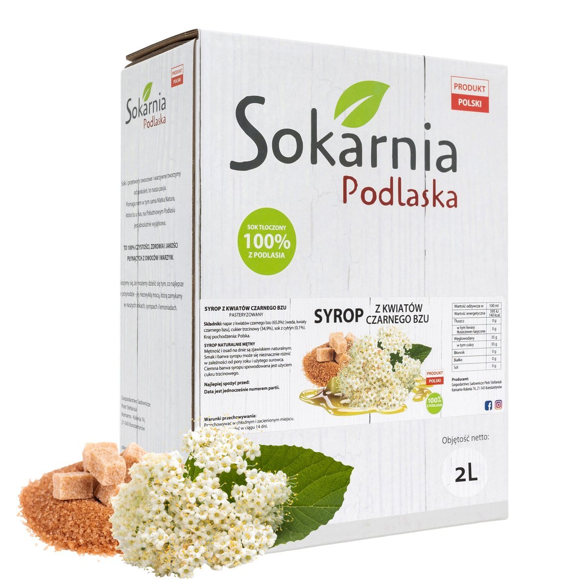 SYROP CZARNY BEZ 2l Niepowtarzalny Smak Dobry Dodatek do Herbaty Owocowy