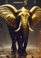 Skarbonki - SKARBONKA NA 5 - XXL ścienna 50x70 cm prezent ZŁOTY SŁOŃ - miniaturka - grafika 1