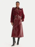 Płaszcze damskie - Babylon Kurtka z imitacji skóry S00772 Bordowy Regular Fit - miniaturka - grafika 1