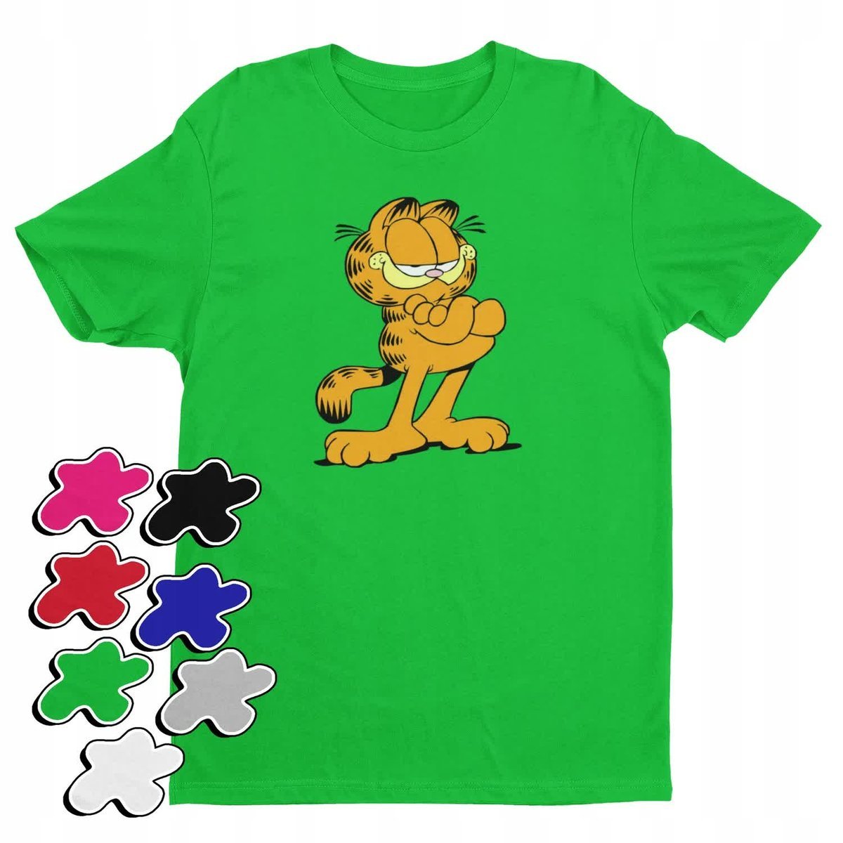Koszulka T-Shirt Dziecięca Z Nadrukiem Garfield Kot Lasagne -L 146-152