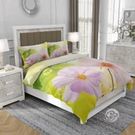 Pościel - Pościel 3D bawełna satyna 160x200cm- POLNE KWIATY - miniaturka - grafika 1