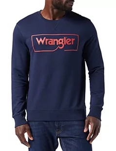 Wrangler Męska bluza z logo Crew Sweatshirt, granatowa, 3XL - Bluzy męskie - miniaturka - grafika 1