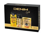 Zestawy perfum męskich - Denim Zestaw prezentowy GOLD, woda po goleniu 100 ml+ żel 250 ml + dezodorant 250 ml - miniaturka - grafika 1