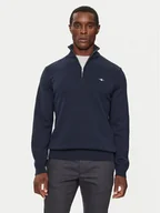 Swetry męskie - Gant Sweter Casual Cotton Half Zip 8030170 Granatowy Regular Fit - miniaturka - grafika 1