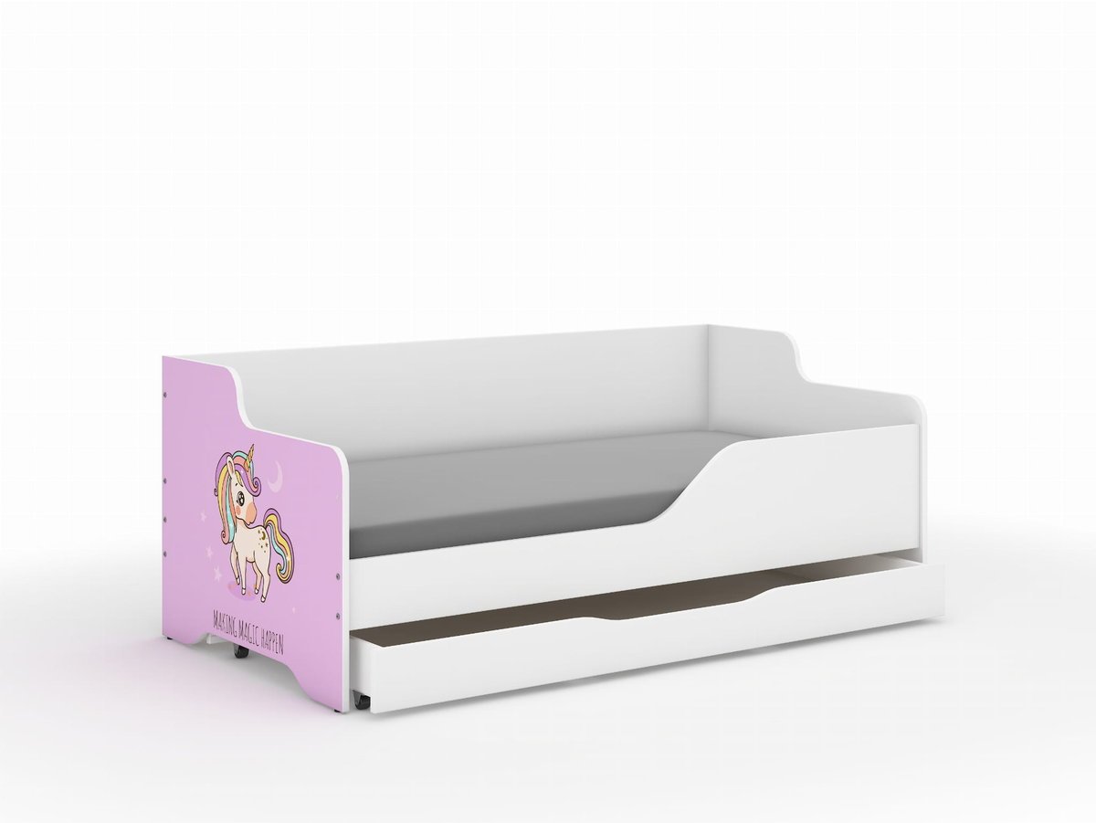 Łóżko dziecięce LILU 160x80 JEDNOROŻEC RÓŻOWY -boki