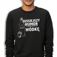 Bluzy męskie - Bluza Męska Czarna Bawełniana HUMOR SPONSORUJE Dla Mężczyzny Wz - L - miniaturka - grafika 1