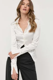 Patrizia Pepe koszula damska kolor beżowy slim z kołnierzykiem klasycznym - Koszule damskie - miniaturka - grafika 1