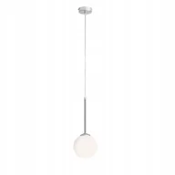 Lampy sufitowe - Lampa wisząca chrom szklana biała kula 14 cm punktowa do sypialni Aldex - miniaturka - grafika 1