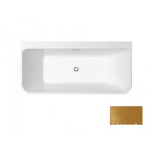 Besco WA-170-VRZZ VARYA GLAM złota wanna wolnostojąca przyścienna maskownica syfonu z przelewem złota 170 x 80 - Wanny - miniaturka - grafika 2