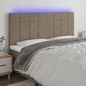 Inne meble do sypialni - vidaXL Zagłówek do łóżka z LED, taupe, 180x5x118/128 cm, tkanina - miniaturka - grafika 1