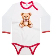 Body dla niemowląt - Body dziecięce Pogodny Pluszowy Miś Z Różową Muszką Dzień Misia 98/104 - miniaturka - grafika 1