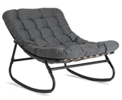 Fotele i krzesła ogrodowe - Elior Szary bujany fotel wypoczynkowy do ogrodu - Veranda - miniaturka - grafika 1
