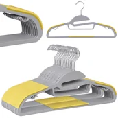 Wieszaki do szafy - Wieszak ubraniowy FLEXI komplet 20 sztuk szaro-żółty - miniaturka - grafika 1
