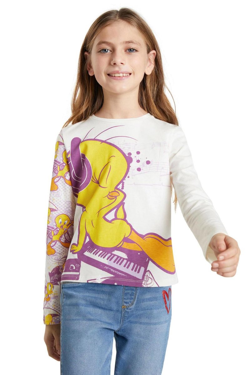 Bluzka dziewczęca Desigual Tweety Looney Tunes z długim rękawem-122