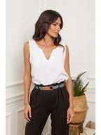 Koszulki i topy damskie - La Compagnie Du Lin Lniany top w kolorze białym - miniaturka - grafika 1