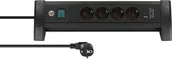 Przedłużacze i rozgałęźniki - Brennenstuhl 1156250544 rozgałęziacz 1,8 m 4 x gniazdo sieciowe Wewnętrzna Czarny - miniaturka - grafika 1