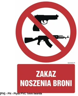 SIGNPROJECT GC026 - Zakaz noszenia broni 700x1050 - Tablice BHP - miniaturka - grafika 1