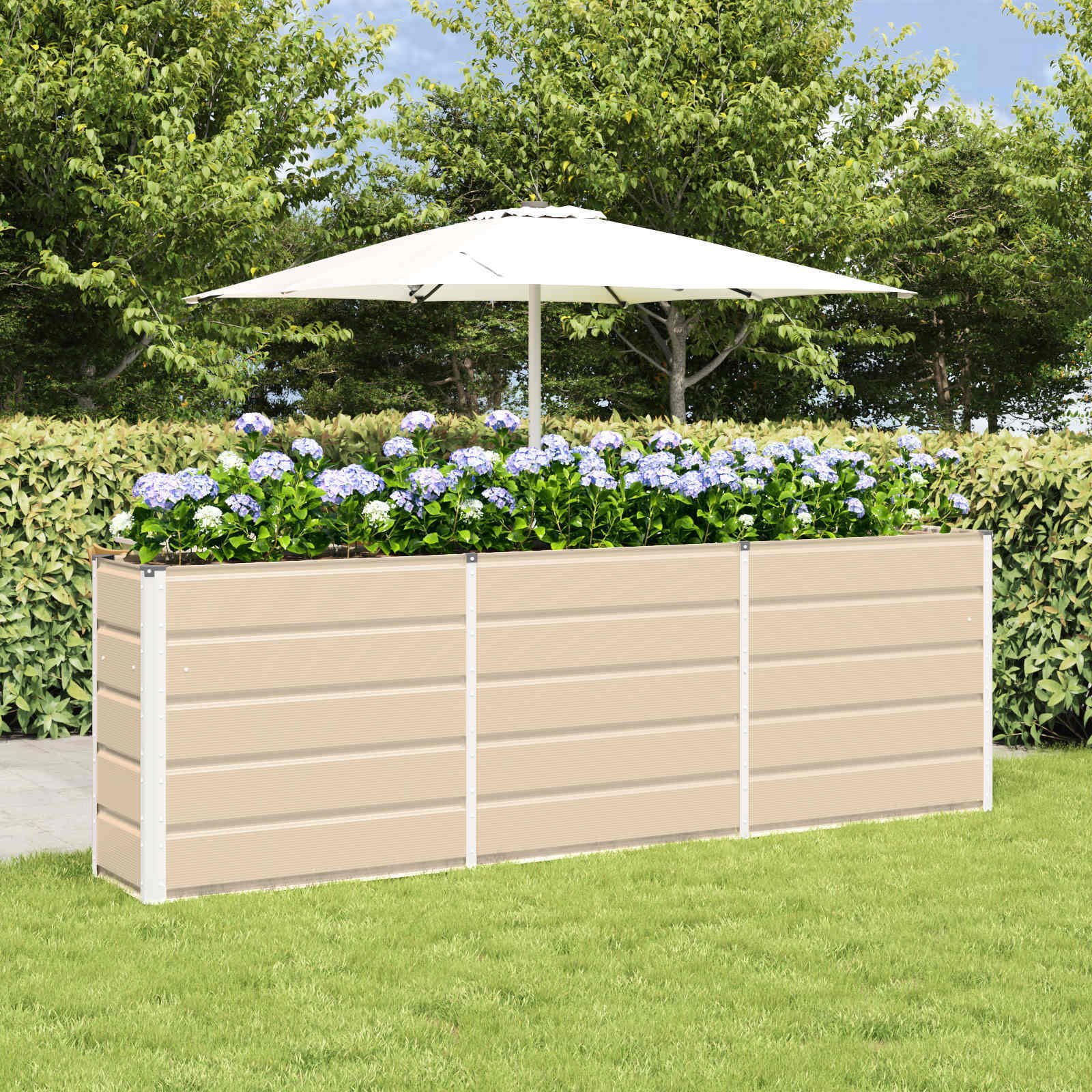 vidaXL Donica Kość słoniowa 160 x 40 x 75 cm Stal