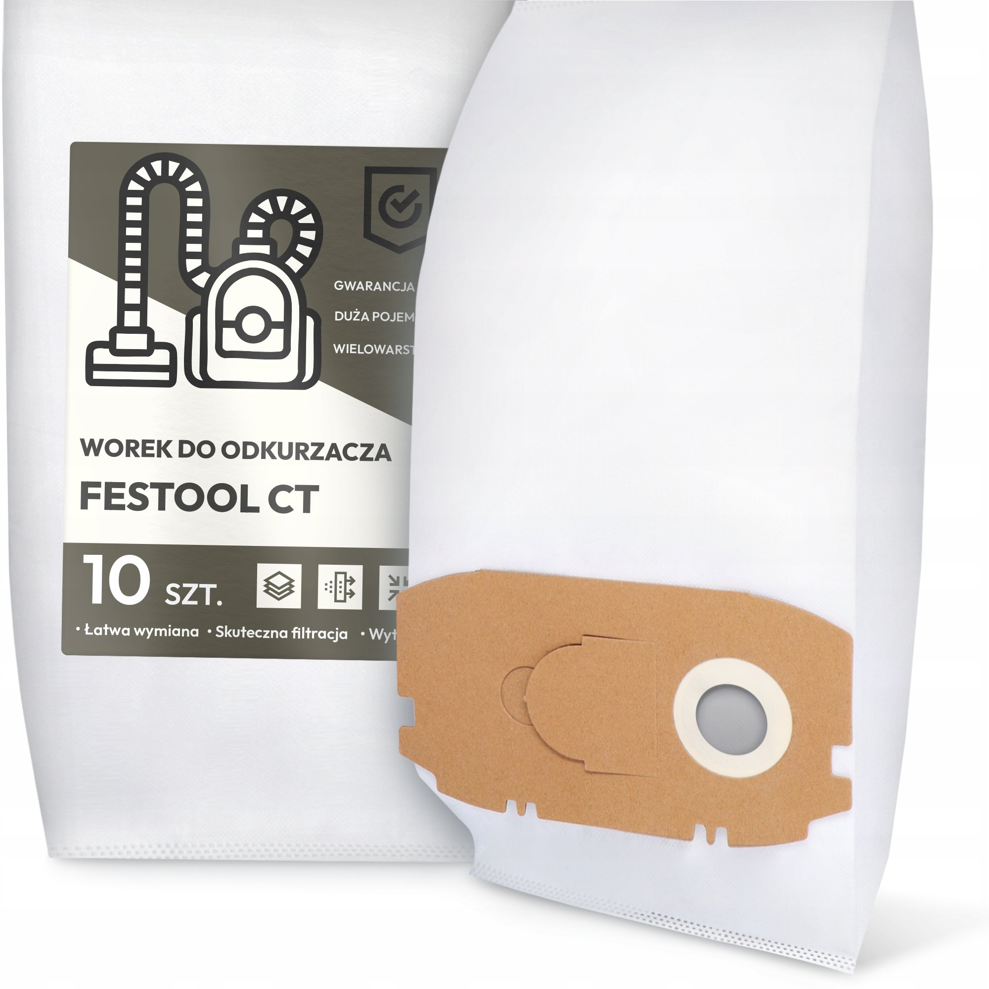 10x Worek do Odkurzacza Festool Ct Syntetyczny Pojemny Odporny Worki G9-W