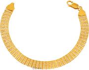 Bransoletki - Bransoletka złota, taśma- siatka pr.585 19 cm - miniaturka - grafika 1