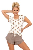 Piżamy damskie - Donna Piżama Reni 1/2 Beige 42 Beżowy - miniaturka - grafika 1