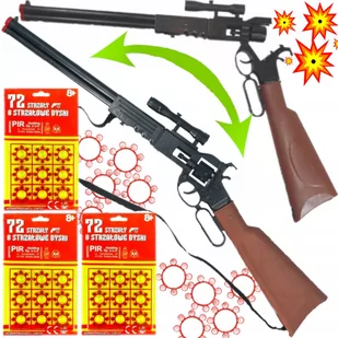 Strzelba Hukowa Na Kapiszony Karabin +3X Kapiszon - Zabawki militarne - miniaturka - grafika 1