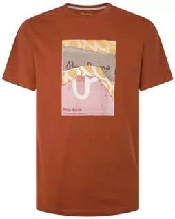 Koszulki męskie - Pepe Jeans Kenelm koszulka męska, Brązowy (rzeźba), L - grafika 1
