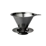 Zaparzacze i kawiarki - Hario Double Mesh Metal Dripper Metalowy dripper z filtrem grafitowy - miniaturka - grafika 1