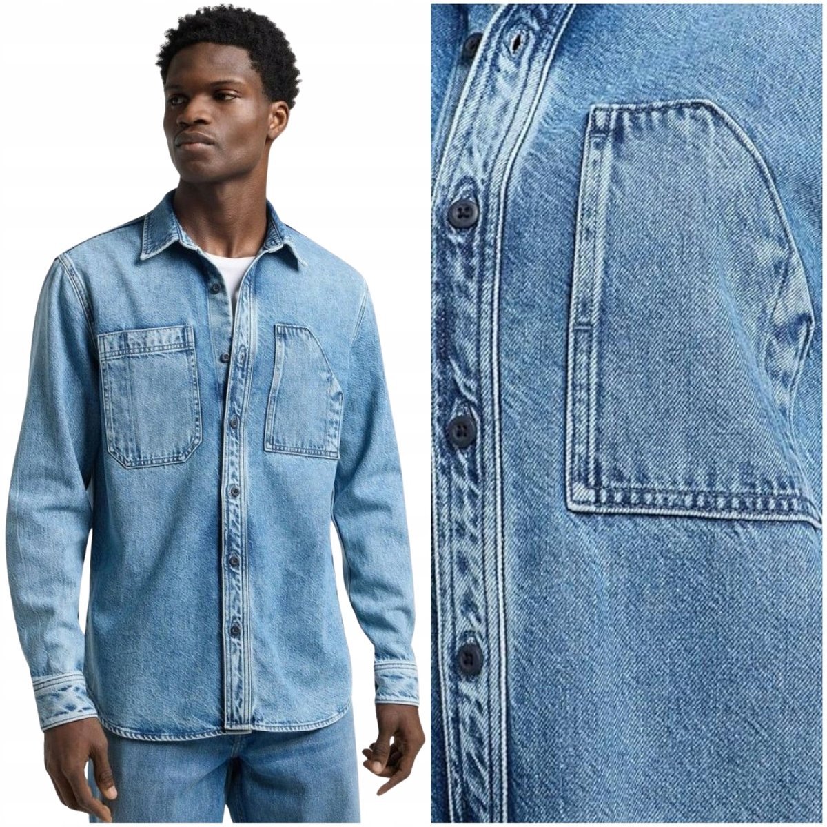Lee ENGINEER OVERSHIRT jeansowa bawełniana kurtka koszula katana M