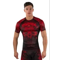 Kimona, stroje i obuwie - Venum Rashguard Krótki Rękaw Short Sleeve Wolf Atak Black/Red - miniaturka - grafika 1