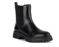 Botki damskie - GEOX D IRIDEA DZIEWCZĘCE SKÓRZANE BOTKI 35 ŻGA - miniaturka - grafika 1