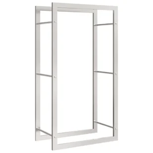 vidaXL Stojak na drewno opałowe, 50x28x94 cm, stal nierdzewna - Wózki magazynowe - miniaturka - grafika 1