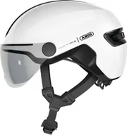 Kaski rowerowe - Kask Rowerowy Urban Abus Hud-y Ace shiny white z Lampką 54-58 cm M - miniaturka - grafika 1